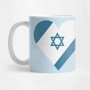 Israel flag icon in heart shape in flat design Mug